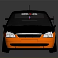 Orange And Gray Modified Race Car With Rear Spoiler Orange Wheels And Sporty Design
