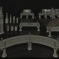 Classical Architectural Design with Bridges Towers Columns and Ornate Structural Details