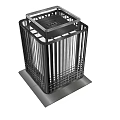 Sturdy Metal Frame Outdoor Light With Grid Design And Stable Base For Outdoor Illumination