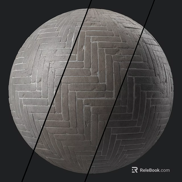 Herringbone Pattern Floor Tiles With Textured Surface And Geometric Design For Modern Spaces 3d model 