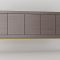 Modern Style TV Stand With Wooden Panels And Golden Metal Legs Design