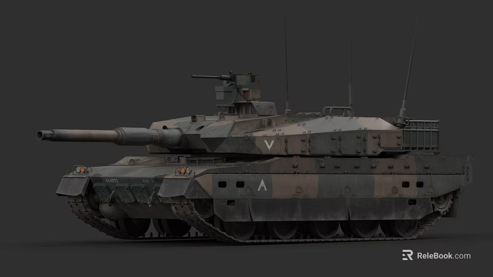 Advanced Military Tank With Camouflage Paint Main Gun Turret And Tracks 3d model 