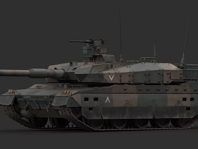Advanced Military Tank With Camouflage Paint Main Gun Turret And Tracks 3d model