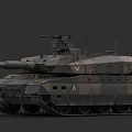 Advanced Military Tank With Camouflage Paint Main Gun Turret And Tracks