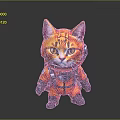 Colorful Stuffed Cat in Orange Astronaut Suit with Blue Boots and Yellow Eyes