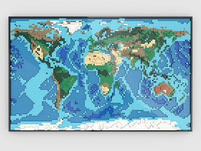 LEGO Toy Building Blocks Map World Map Stereo World Map 3D Map 3d model