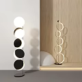 Modern Floor Lamp With Vertical Circular Rings And Light Shadow Design 3d model