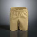 Casual Khaki Shorts With Elastic Waistband And Side Pockets For Daily Wear