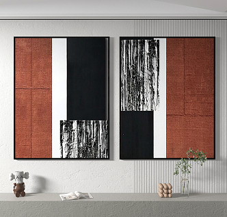 Modern abstract painting decorative painting 3d model