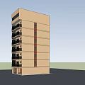 Modern Multi Story Residential Building With Balconies Exterior Walls And Windows