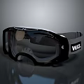 Black Protective Goggles With Transparent Lens And WAS Brand Adjustable Strap 3d model