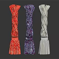 Modern Braided Column Decorative Ornament Set in Red Purple Silver for Home Decoration
