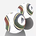 Adidas Footballs As Sports Equipment With Colorful Patterns And Brand Logo