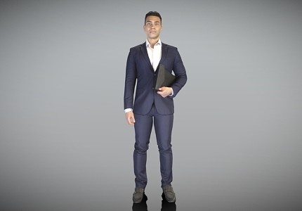 Business male suit men handsome men 3d model