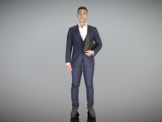 Business male suit men handsome men 3d model