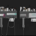 Wall Mounted Bathroom Set With Toiletries Hair Dryer And Tissue Holder