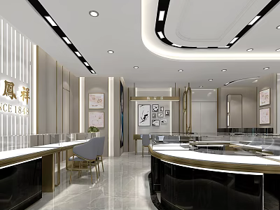 Light Luxury Jewelry Store Nanchang Laofengxiang 3d model