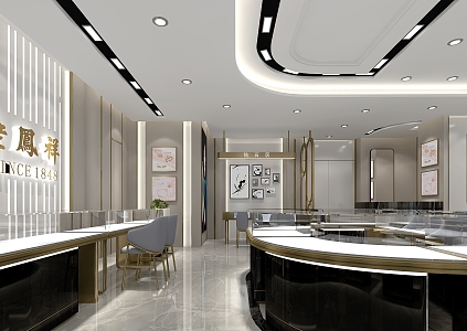 Light Luxury Jewelry Store Nanchang Laofengxiang 3d model