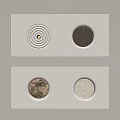 Modern Textured Wall Lamps With Different Patterns And Illuminated Circular Design 3d model