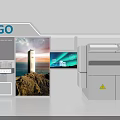 Exhibition Hall Culture Wall Modern Design With Display Screens And Decorative Elements