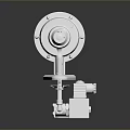 White Industrial Mechanical Equipment Component With Round Main Body Bracket And Motor