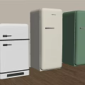 Vintage Style Retro Refrigerators In White Beige Green For Modern Kitchen Home