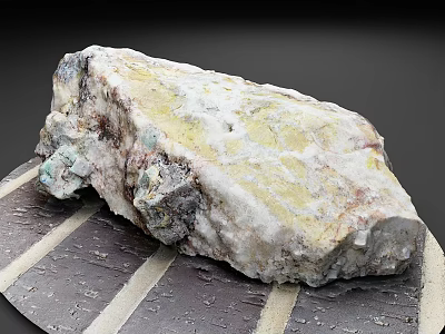 Natural Rockery Stone With Variegated Surface And Striped Base 3d model