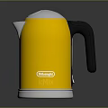 Delonghi Yellow Electric Kettle With Transparent Lid Black Handle And Silver Base