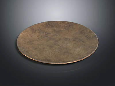 Elegant Copper Round Plate for Home Use with Textured Surface and Modern Design 3d model