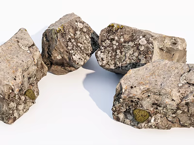 Natural Stone And Wood Materials Featuring Rustic Texture For Home Decoration 3d model