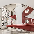 E-sports hotel front desk keyboard background wall modeling wall modern reception desk bar 3d model