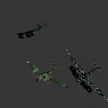 Vintage Military Fighter Aircraft With Camouflage Paint And Four Propellers On Wings