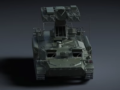 Armored Military Tank With Tracked Wheels And Turret Mounted Gear System 3d model