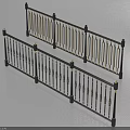 Black And Gold Ornate Metal Railings With Vertical Spindles And Decorative Posts