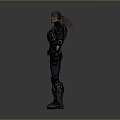 Woman In Futuristic Armored Tech Suit With Detailed Armor And Digital 3D Render