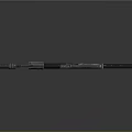 3D Rendered Metallic Assault Rifle With Wooden Stock And Muzzle Device