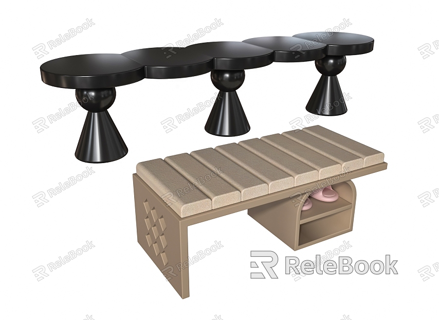 Shoe changing stool model