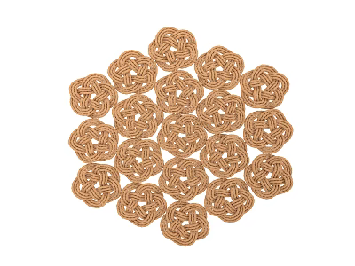 Handwoven Brown Round Decorative Ornament Set For Home Decoration Arranged In Circle 3d model