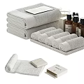 Washing Daily Essentials Collection With Towels Tray Care Bottles Soap And Candles