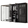 Modern Closet Design With Glass Doors Hanging Clothes Shelves Folded Items And Drawers