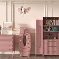 Modern Cream High Cabinet Bucket Cabinet Nordic Side Cabinet Entrance Cabinet Whole Cabinet Sideboard Pink Princess Style Furniture Pink Bucket Cabinet Decorative Cabinet Pink Storage Cabinet High Cabinet Bucket Cabinet 3d model