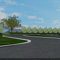 Aerial View Planning of Agricultural Area With Organized Farmland Greenhouses Water Pond and Paths