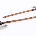Two Ancient Battle Axes With Wooden Handles And Sharp Metal Blades