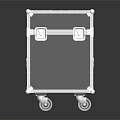 Heavy Duty Black Equipment Case With White Trim Metal Latches And Wheels