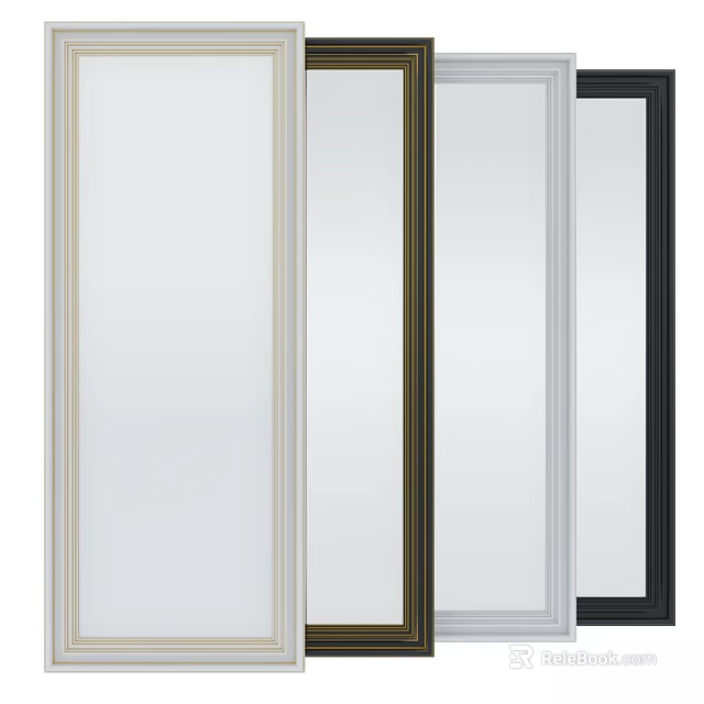 Modern Casement Windows With Slim Aluminum Frames And Various Colors 3d model