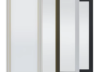 Modern Casement Windows With Slim Aluminum Frames And Various Colors 3d model