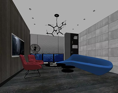 Modern Rest Area Office Rest and Negotiation Room 3d model