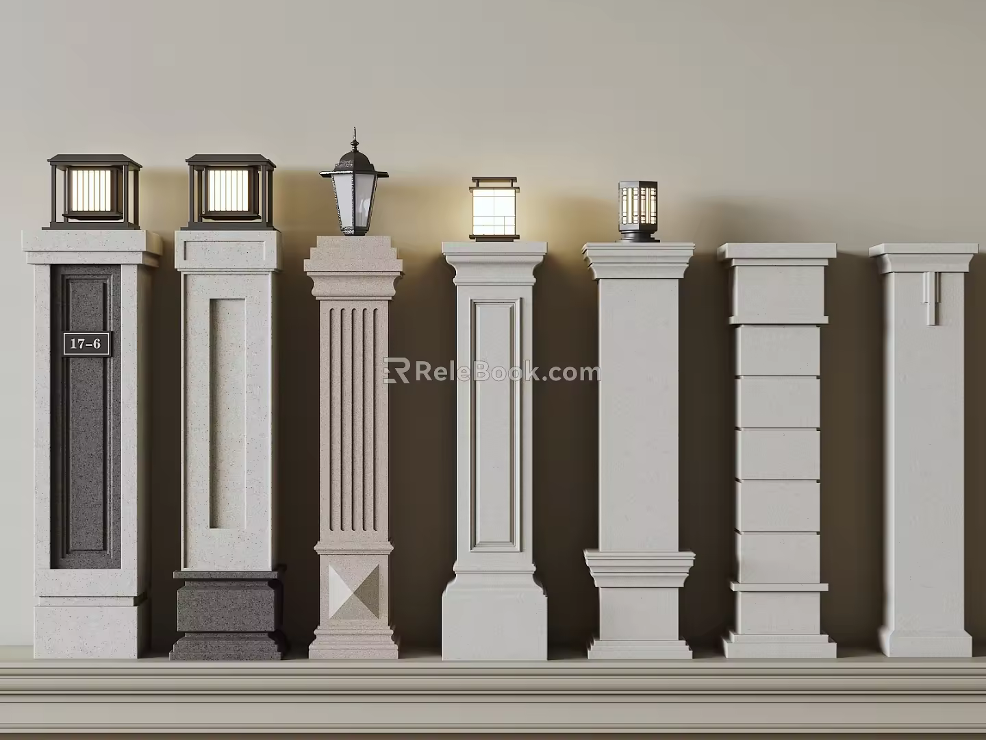 Column Wall Column 3d model