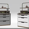 Modern Bar Counter Design With White Cabinets Black Handles Wooden Base And Gold Metal Shelf