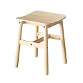 Light Wood Simple Design Stool With Sturdy Structure For Home Use